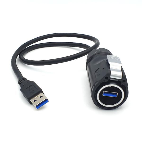 USB 3.0 방수 써큘러 케이블 LP24 USB3 MP MP 0D5M 001